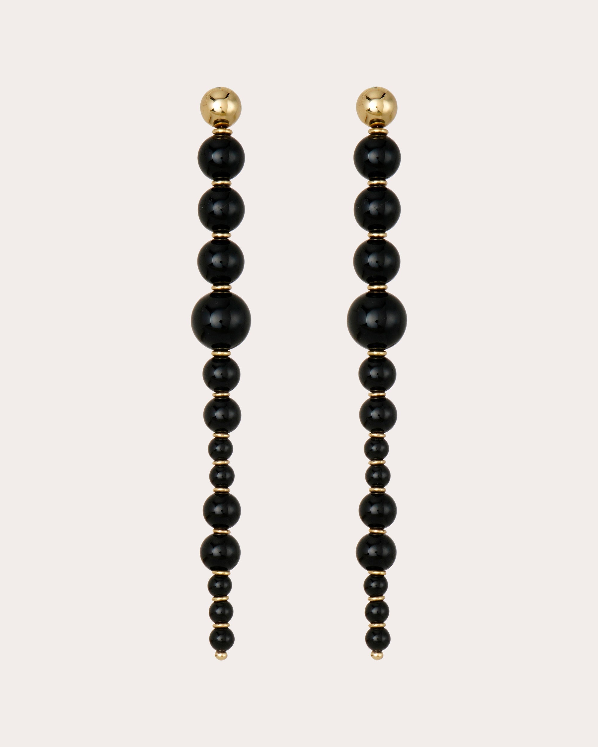 Soleil 18K Gold Black Agate Earrings