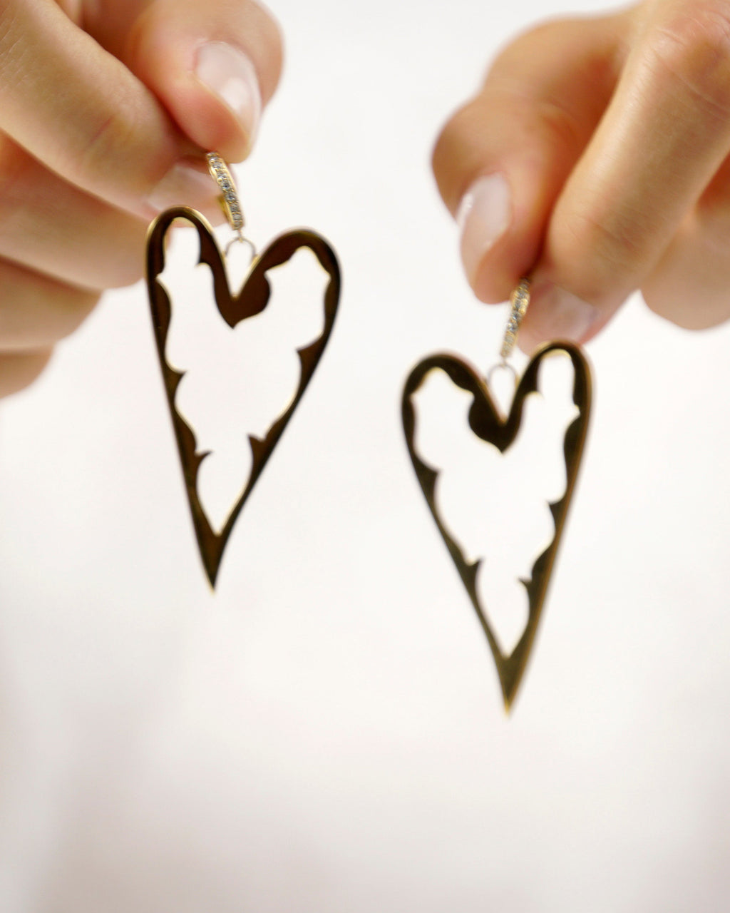 Heart on Fire 18K Gold Diamond Pavé Earrings