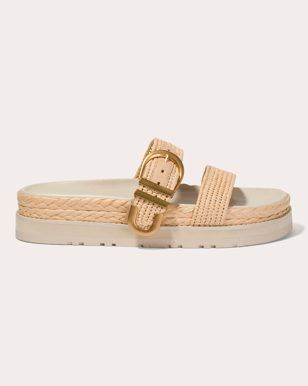 Aida Raffia Buckle Platform Sandal