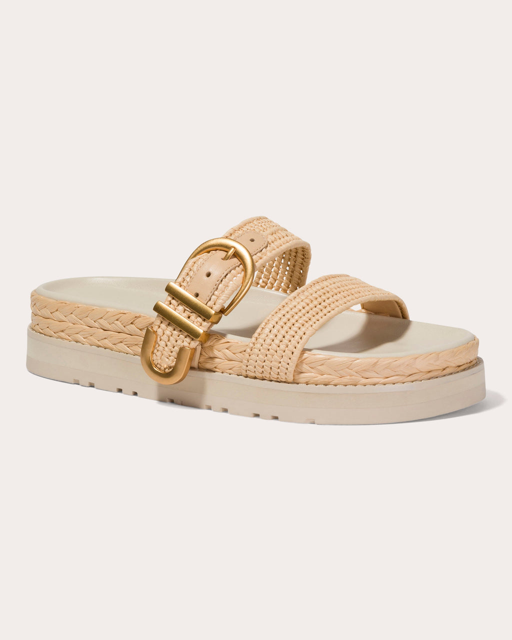 Aida Raffia Buckle Platform Sandal