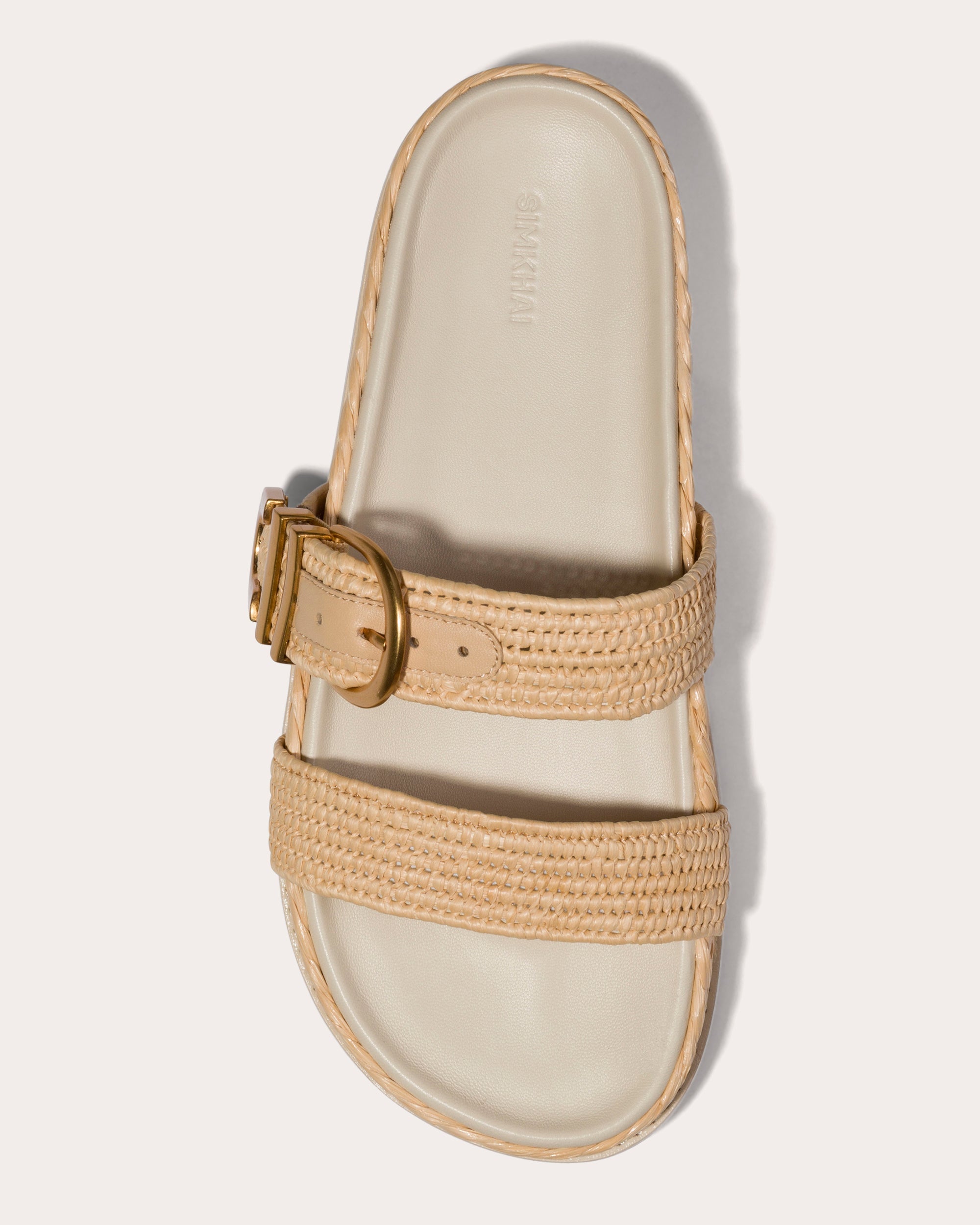 Aida Raffia Buckle Platform Sandal