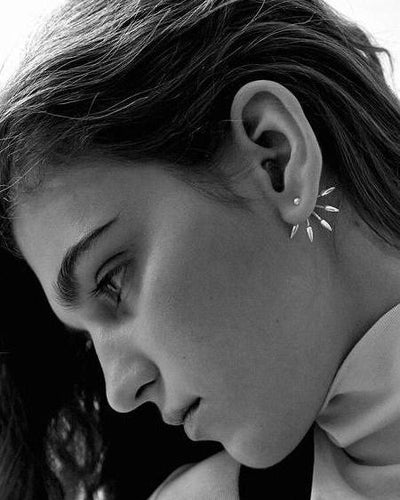 Five Spike Gold-Plated Earrings