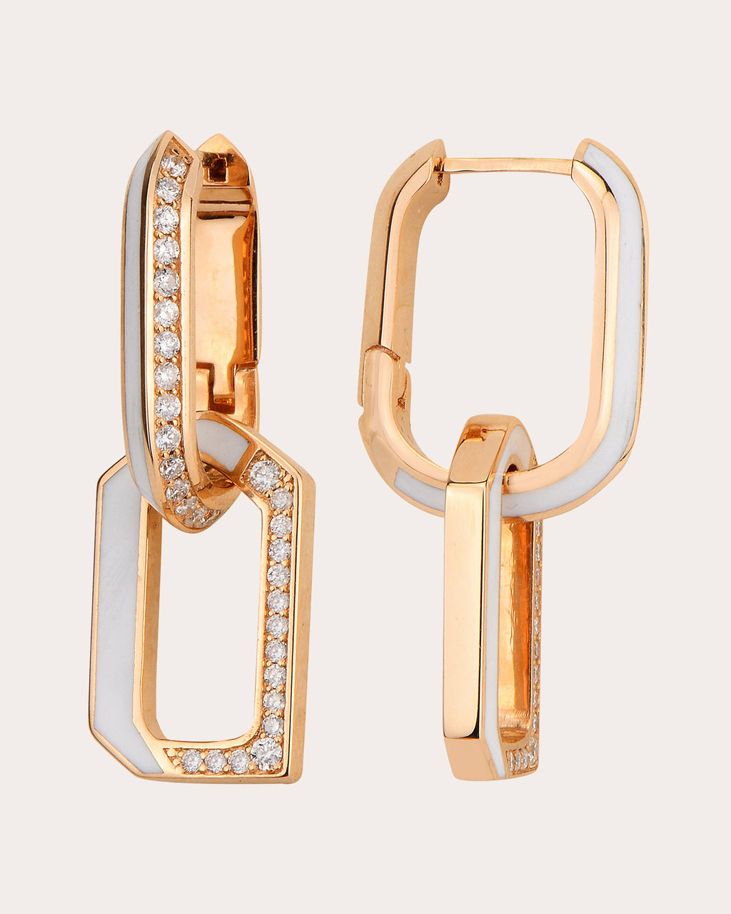 Flow 18K Gold Enamel and Diamond Earrings