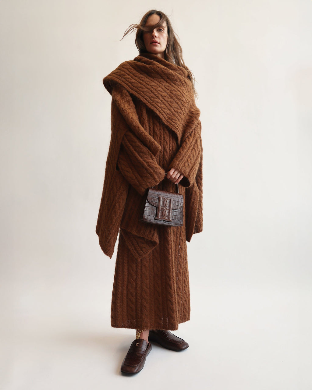 Lovella Cable-Knit Wool-Blend Maxi Dress