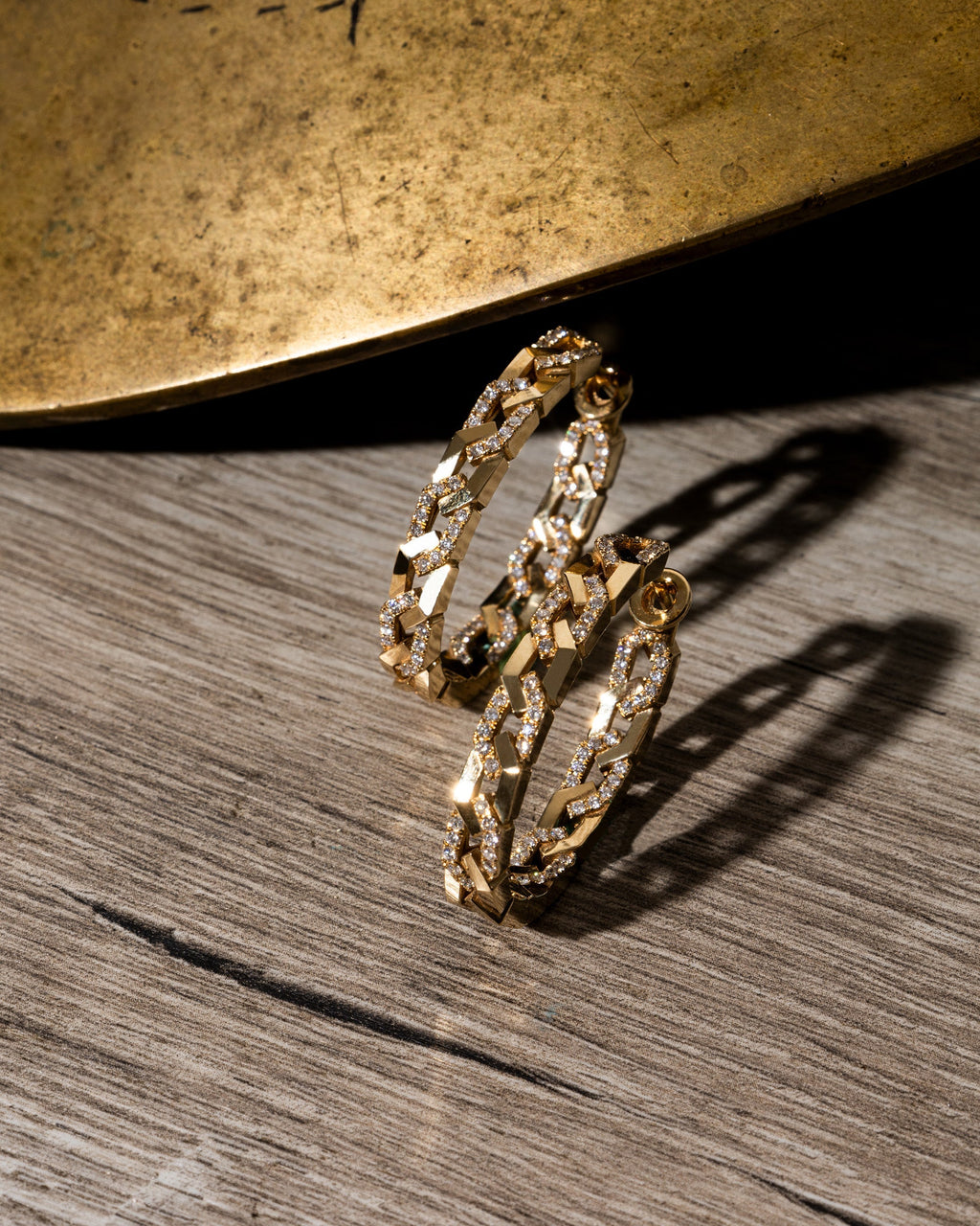 Rebel 18K Gold Diamond Hoop Earrings
