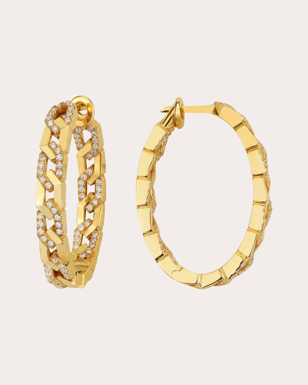 Rebel 18K Gold Diamond Hoop Earrings