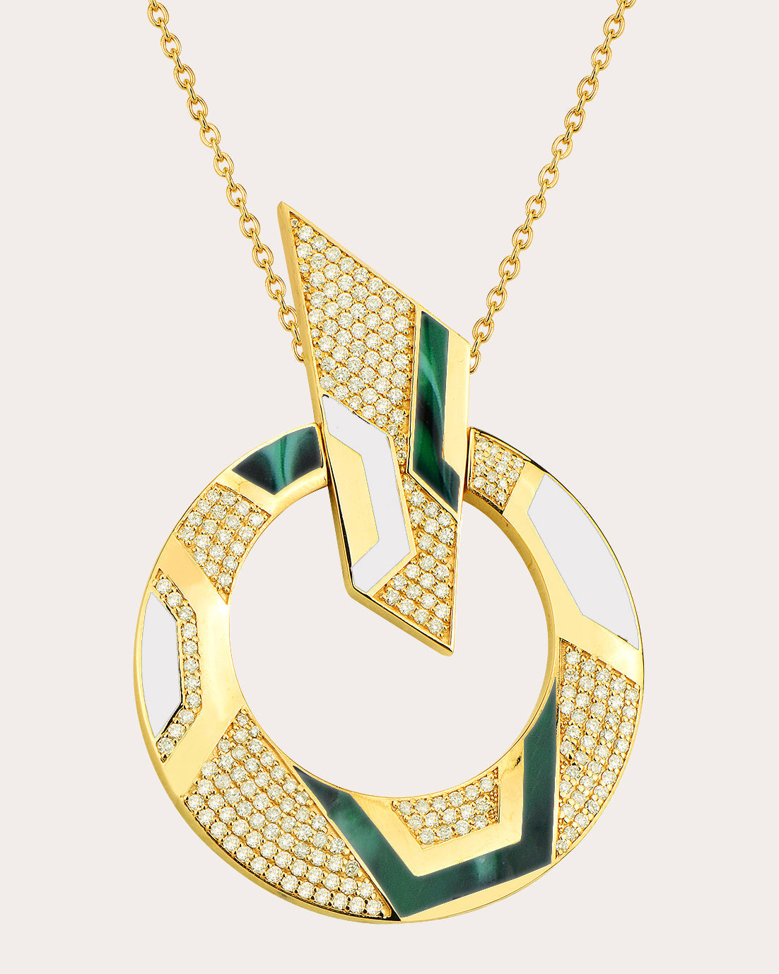 Epoca Lycia 18K Gold Enamel and Diamond Medallion Pendant Necklace