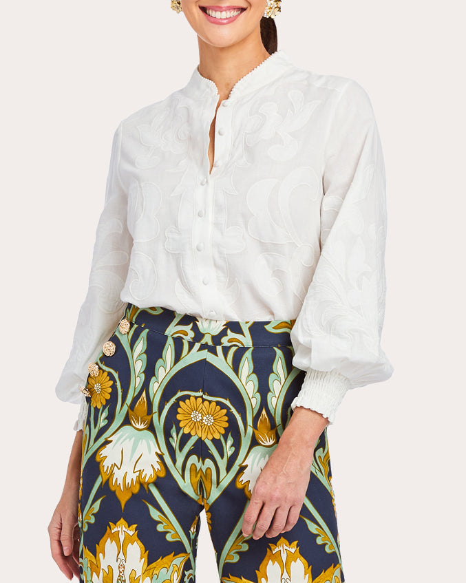 Iman Embroidered Barong Cotton Top