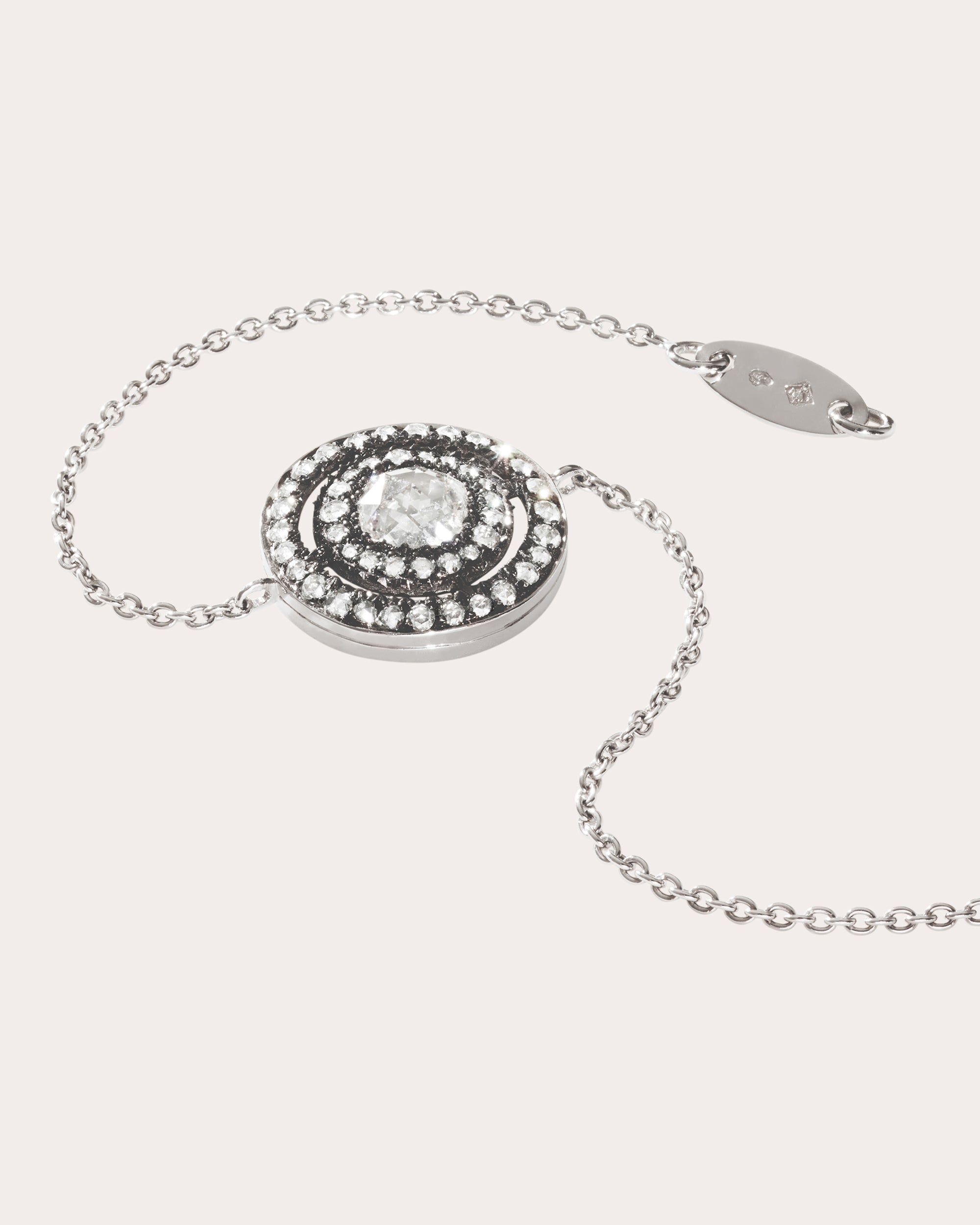 18K Gold Lab-Grown Diamond Double Halo Bracelet