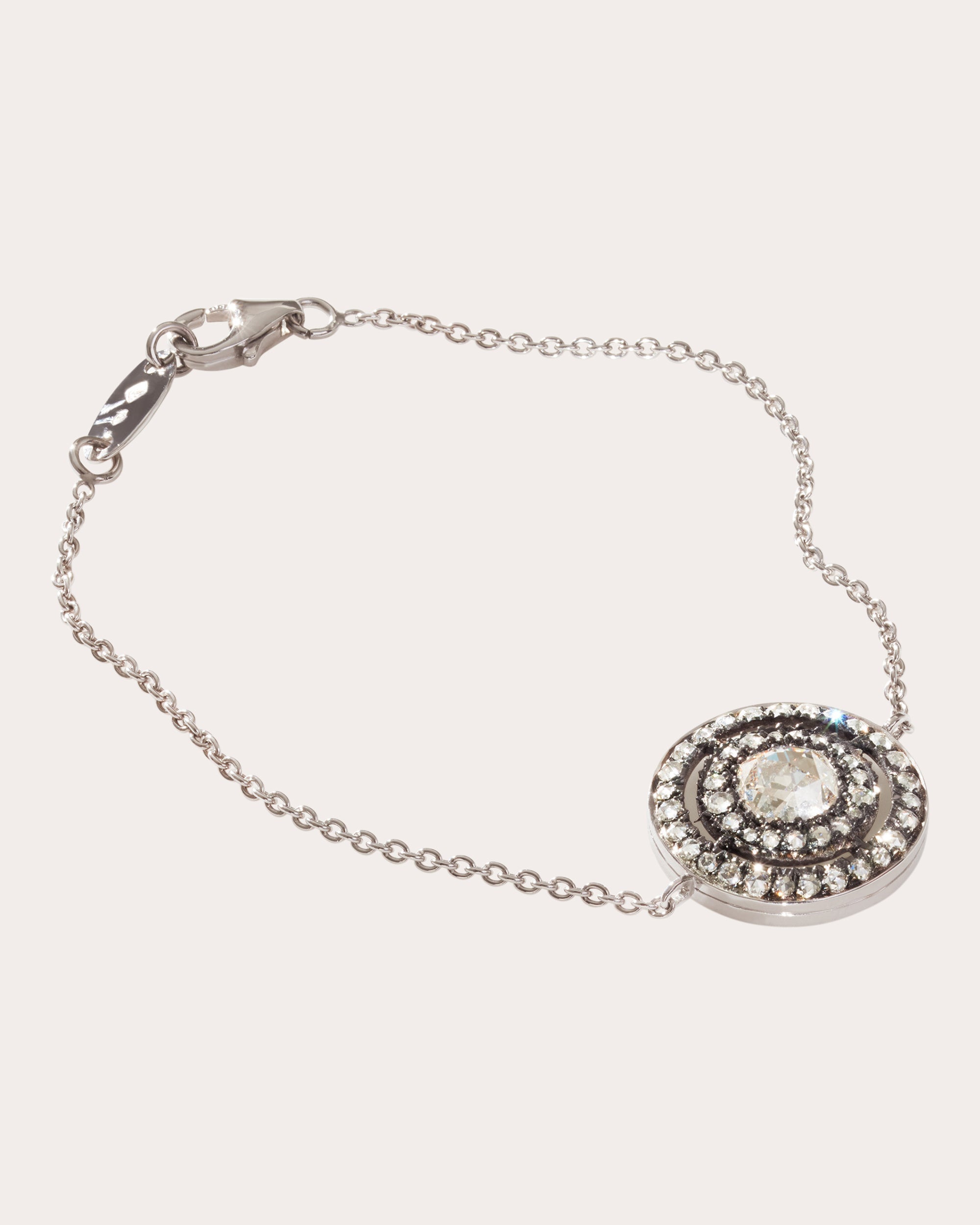 18K Gold Lab-Grown Diamond Double Halo Bracelet