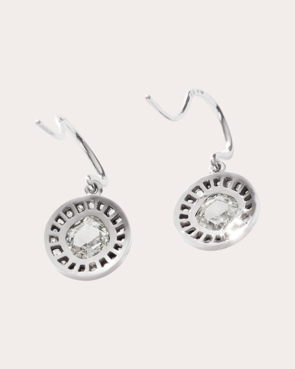 18K Gold Lab-Grown Diamond Single Halo Earrings