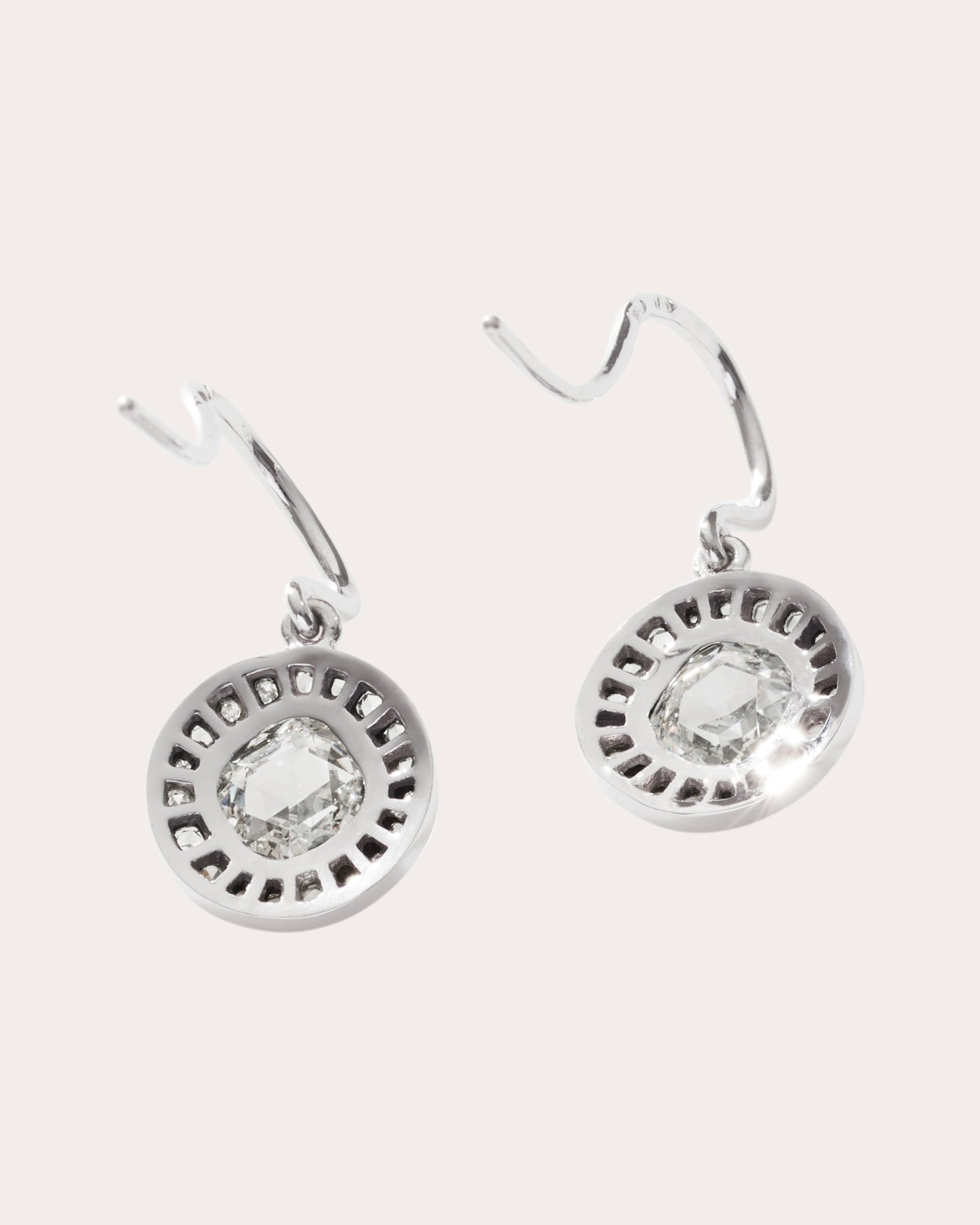 18K Gold Lab-Grown Diamond Single Halo Earrings