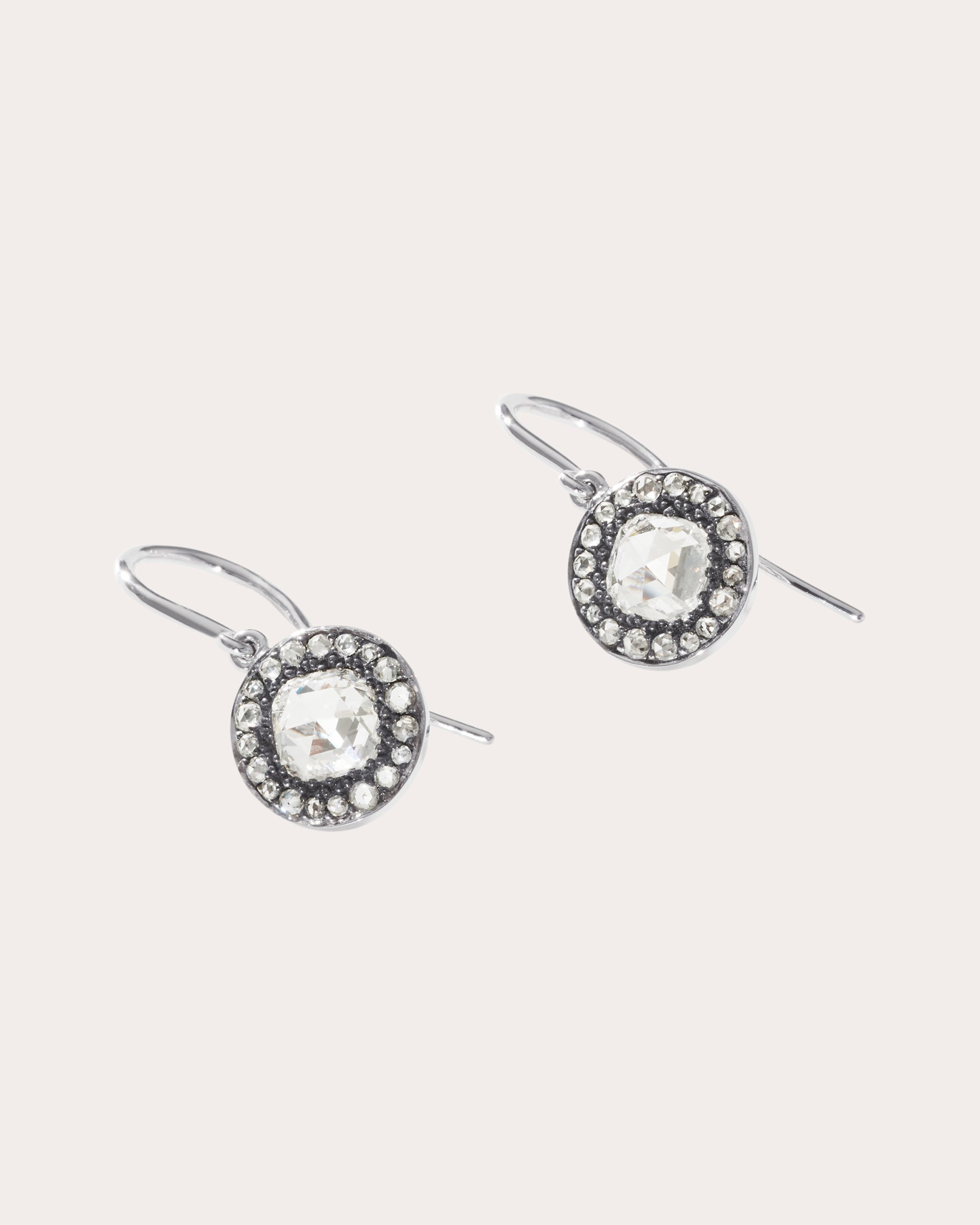18K Gold Lab-Grown Diamond Single Halo Earrings
