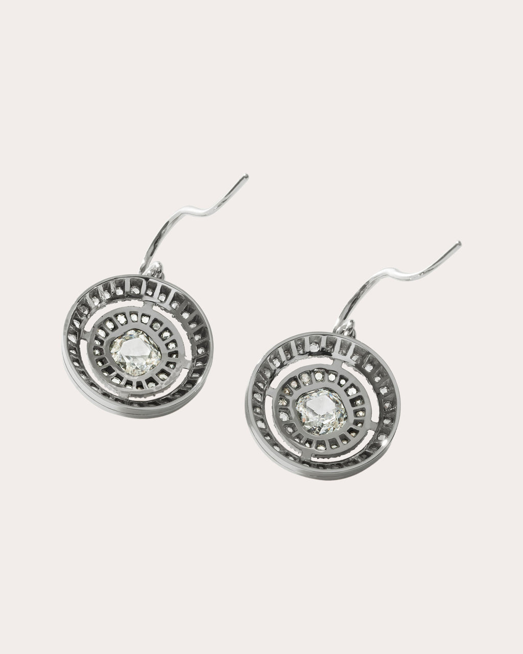 18K Gold Lab-Grown Diamond Double Halo Earrings