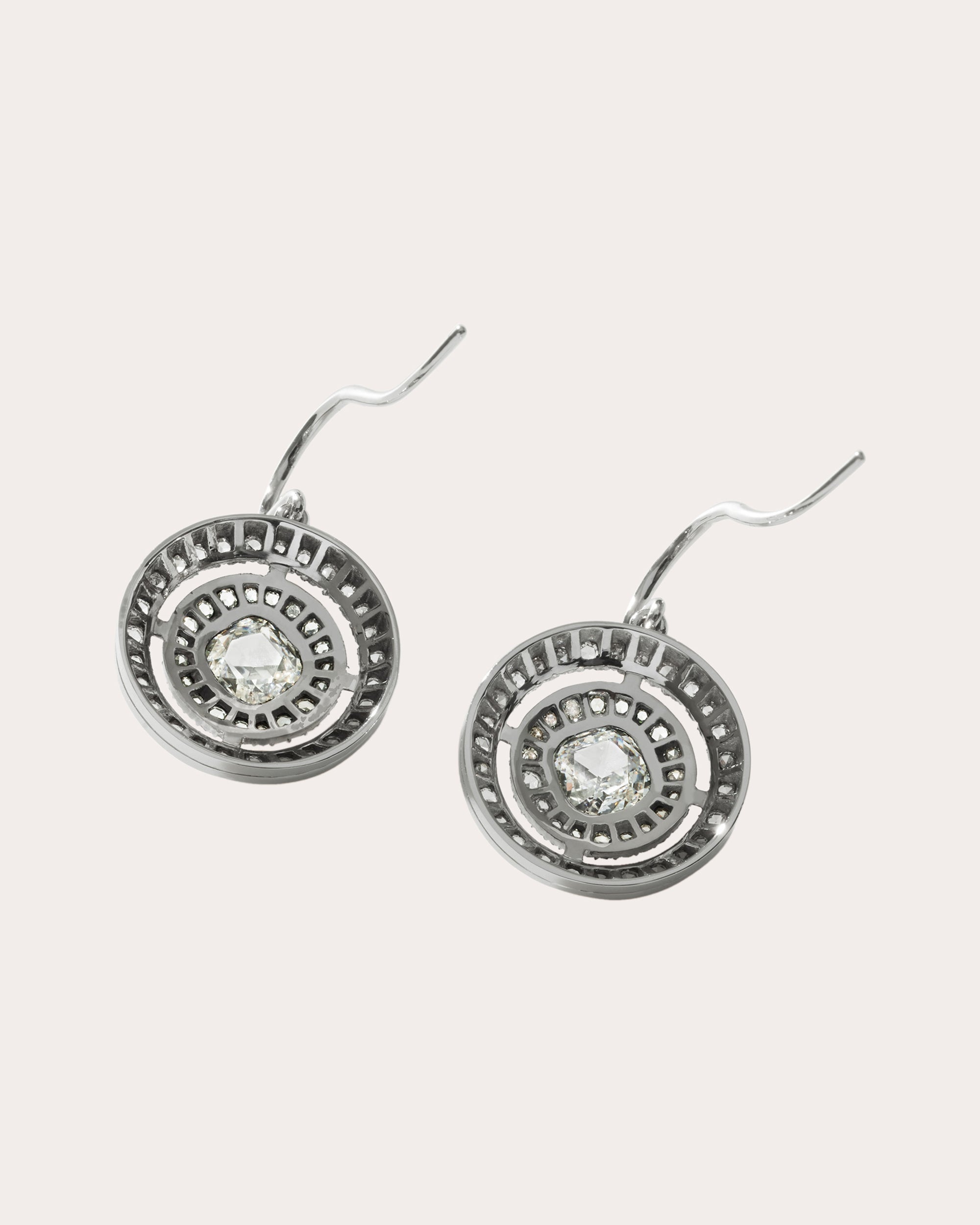 18K Gold Lab-Grown Diamond Double Halo Earrings