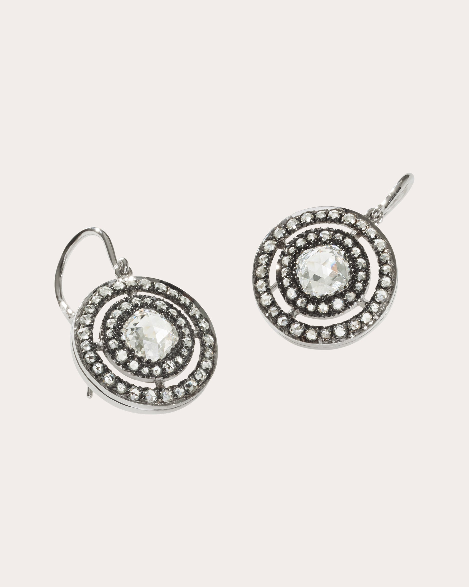 18K Gold Lab-Grown Diamond Double Halo Earrings