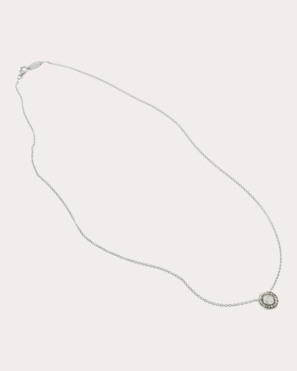 18K Gold Lab-Grown Diamond Single Halo Pendant Necklace