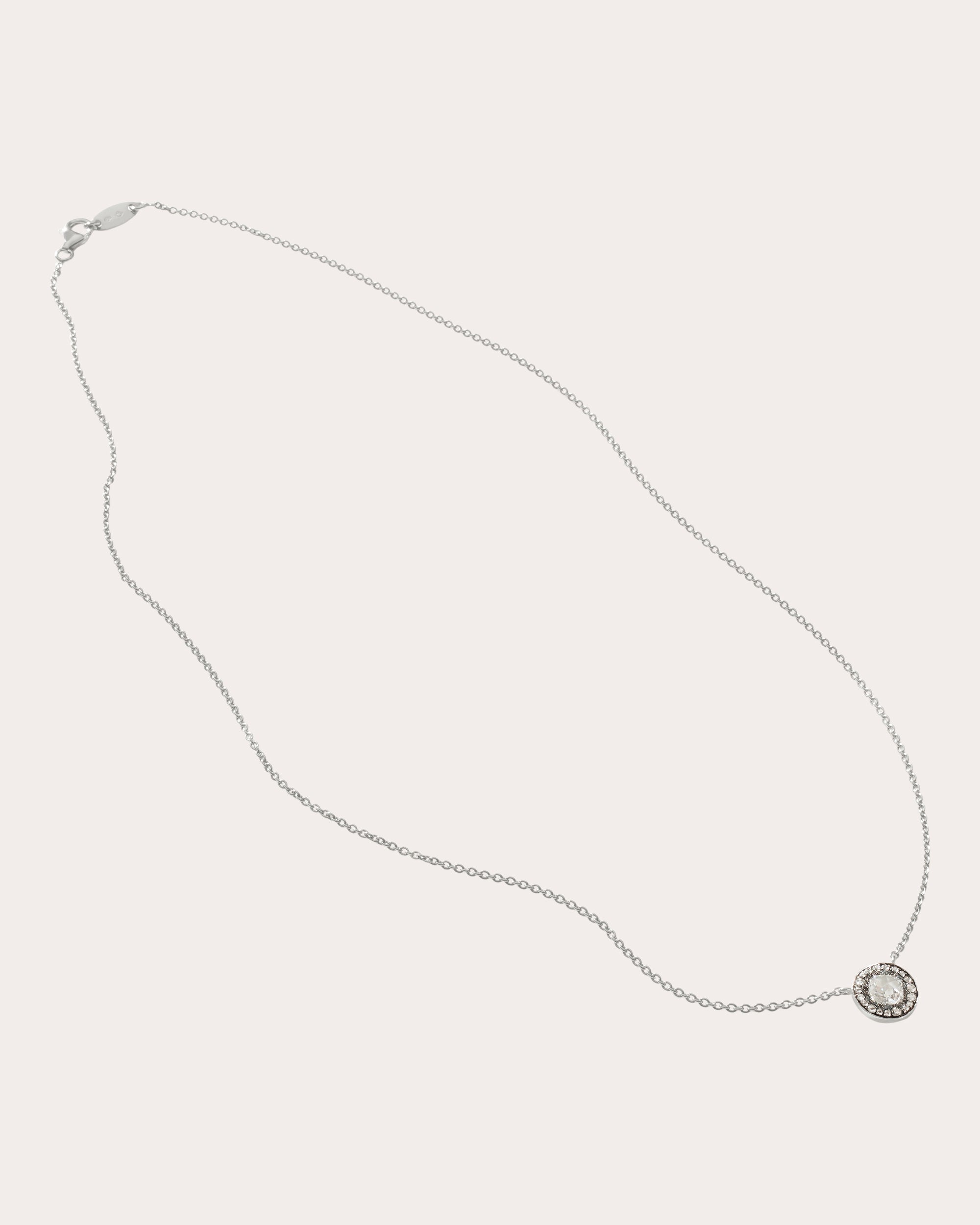 18K Gold Lab-Grown Diamond Single Halo Pendant Necklace