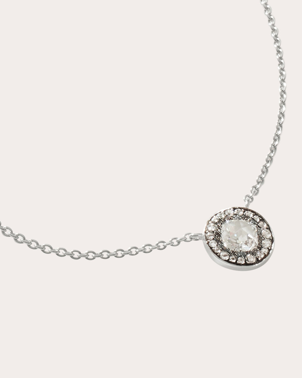 18K Gold Lab-Grown Diamond Single Halo Pendant Necklace