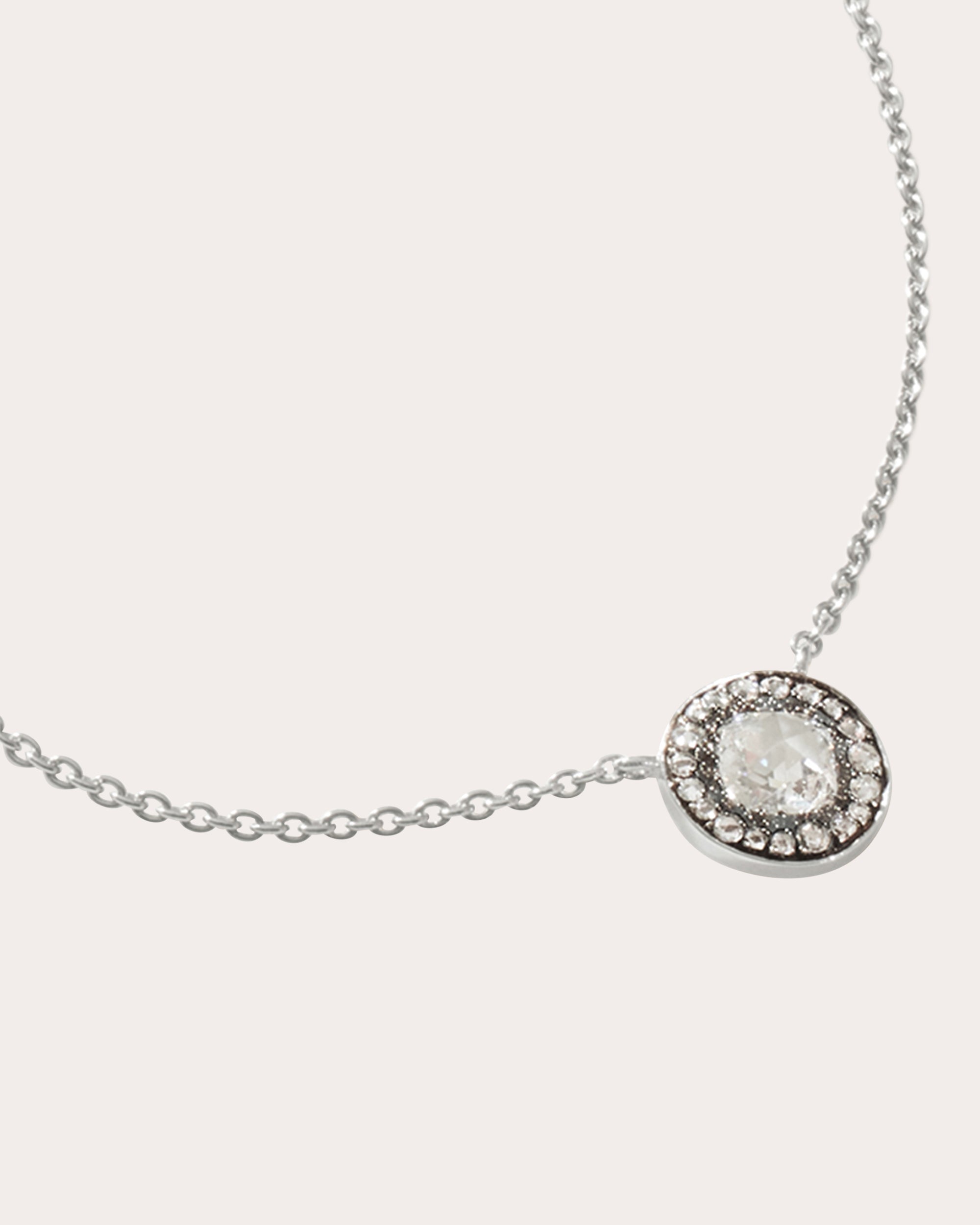18K Gold Lab-Grown Diamond Single Halo Pendant Necklace