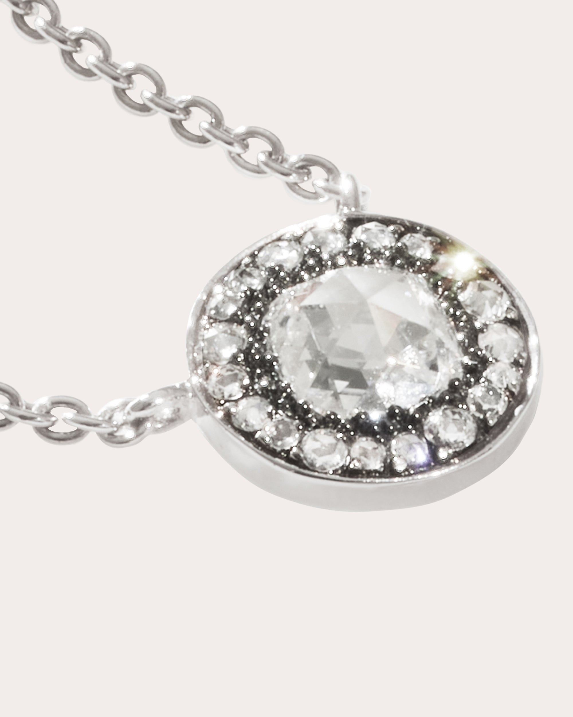 18K Gold Lab-Grown Diamond Single Halo Pendant Necklace