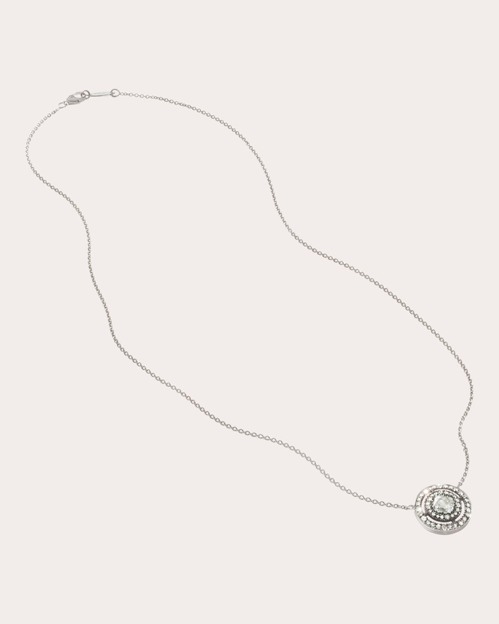 Medium 18K Gold Lab-Grown Diamond Double Halo Pendant Necklace