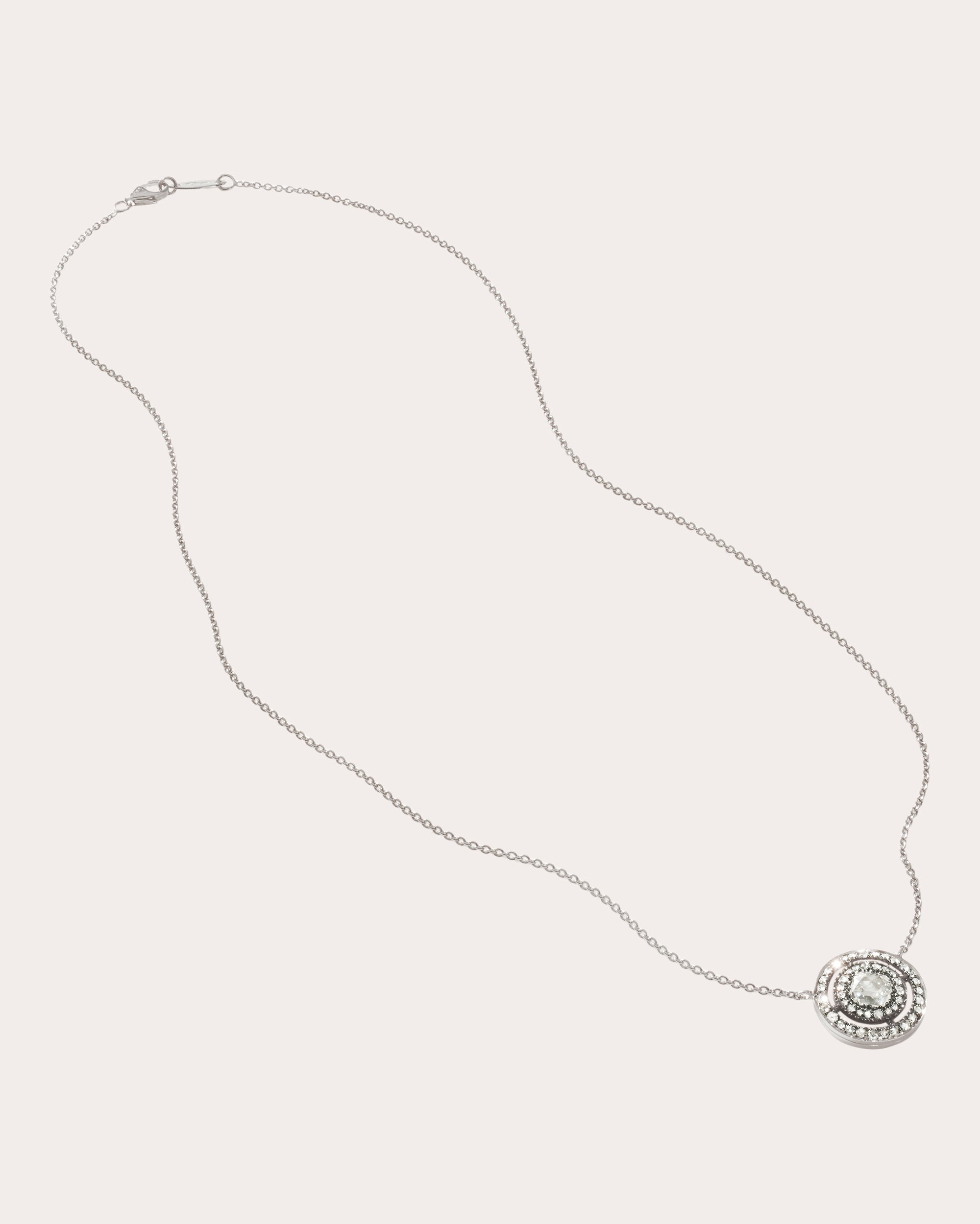 Medium 18K Gold Lab-Grown Diamond Double Halo Pendant Necklace