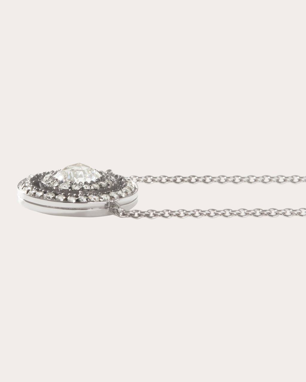 Medium 18K Gold Lab-Grown Diamond Double Halo Pendant Necklace