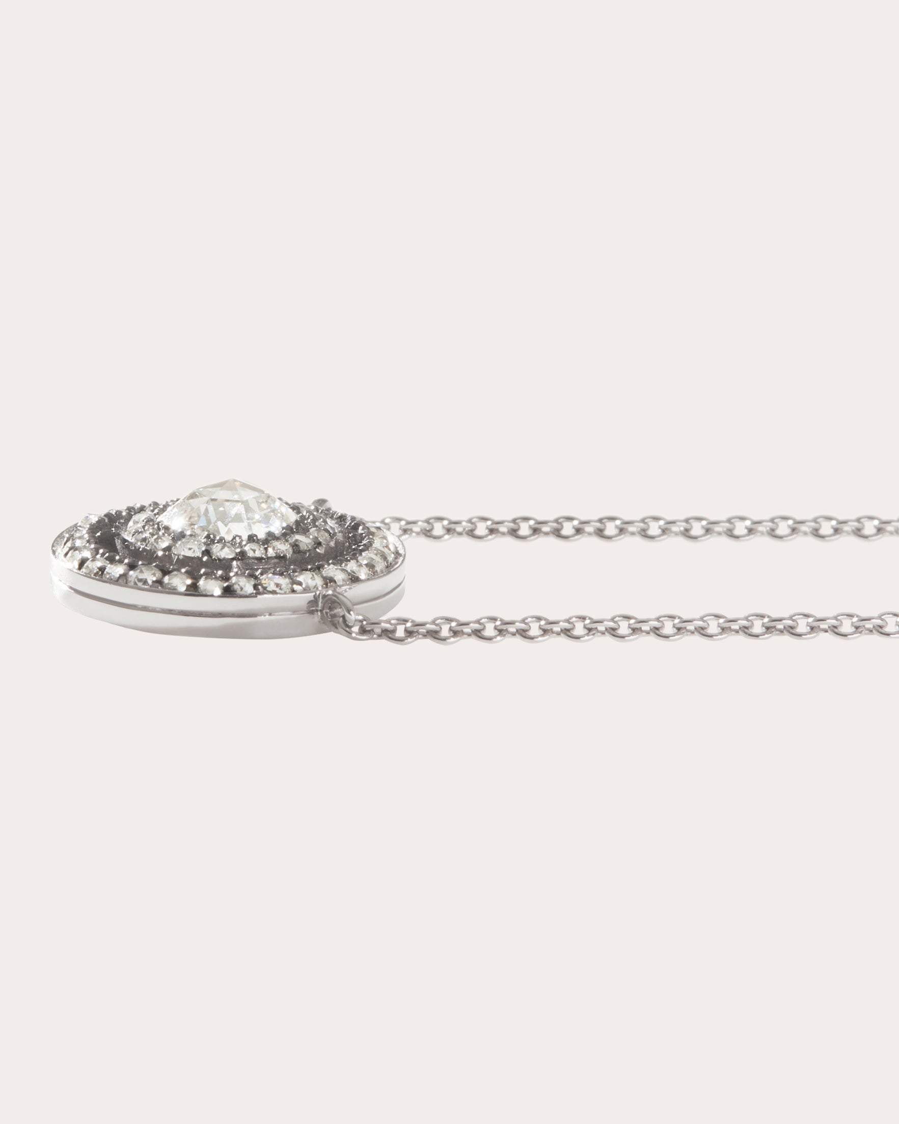 Medium 18K Gold Lab-Grown Diamond Double Halo Pendant Necklace