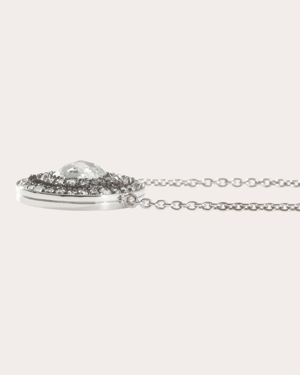 Large 18K Gold Lab-Grown Diamond Double Halo Pendant Necklace