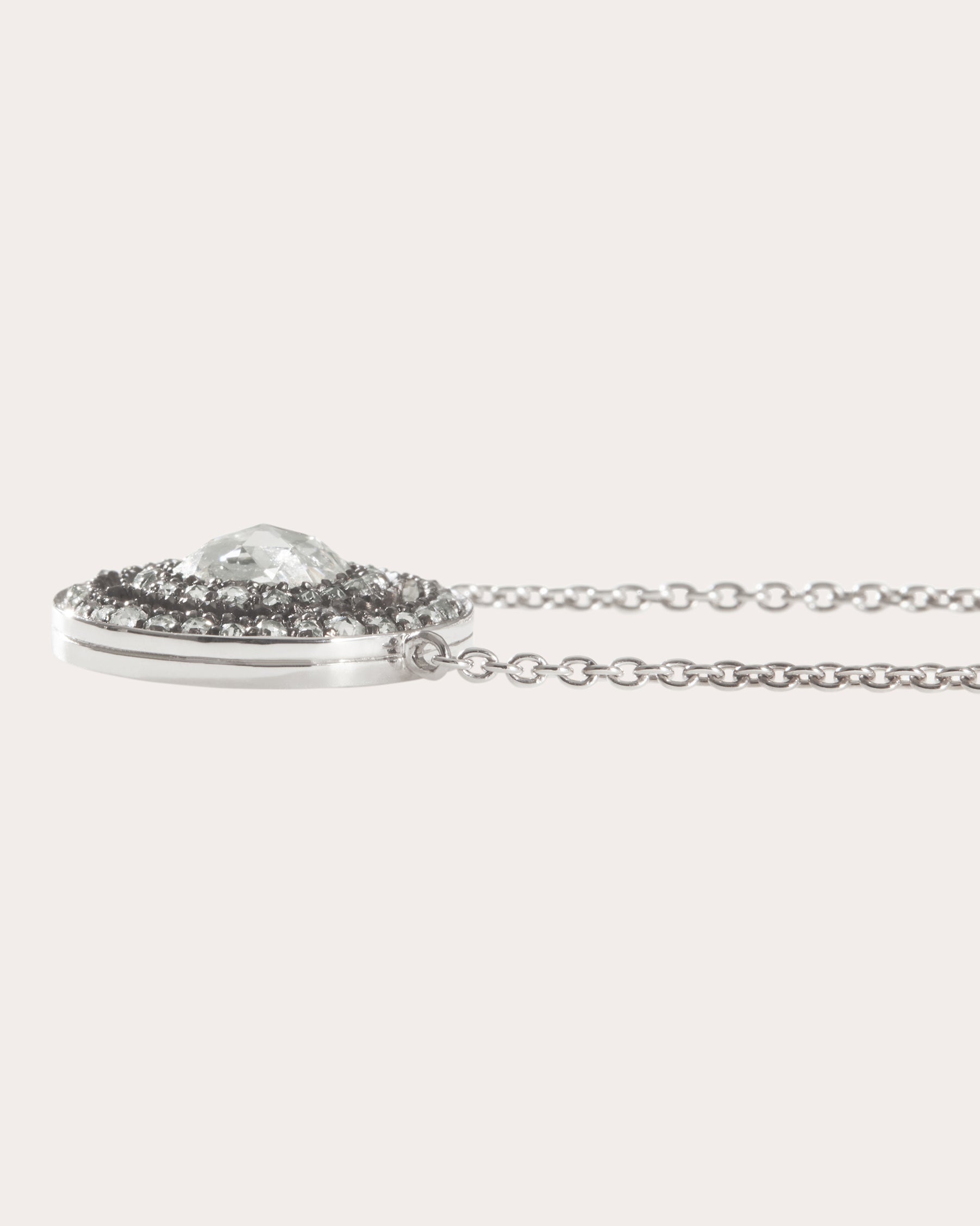Large 18K Gold Lab-Grown Diamond Double Halo Pendant Necklace