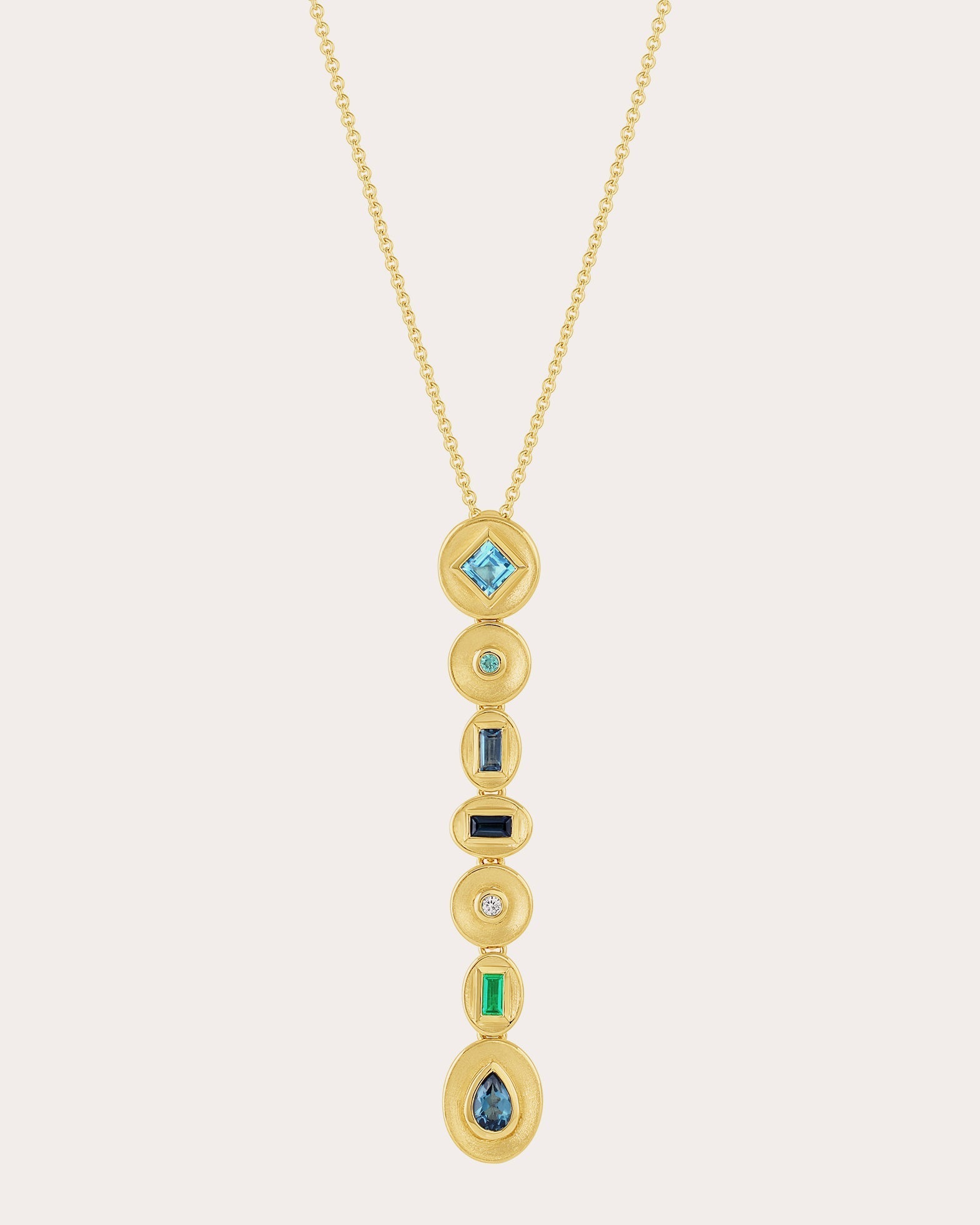 Stardust 18K Gold Multi-Stone Pendant Necklace