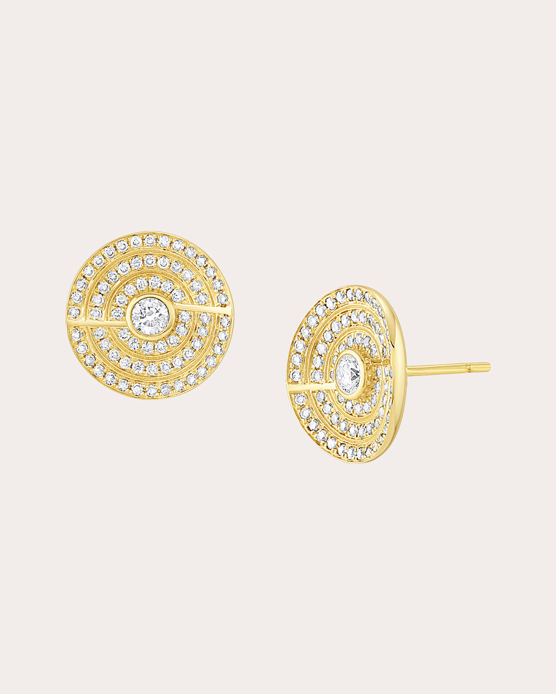 Thea 18K Gold Champagne Diamond Stud Earrings