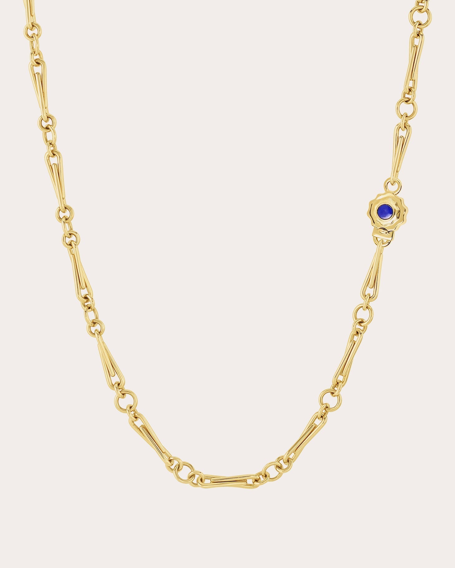 Barley Corn 18K Gold Lapis Lazuli Necklace
