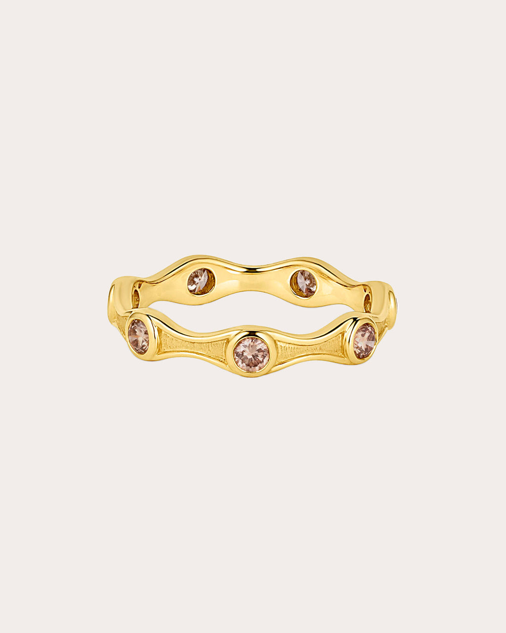 So Wavy 18K Gold Champagne Diamond Ring
