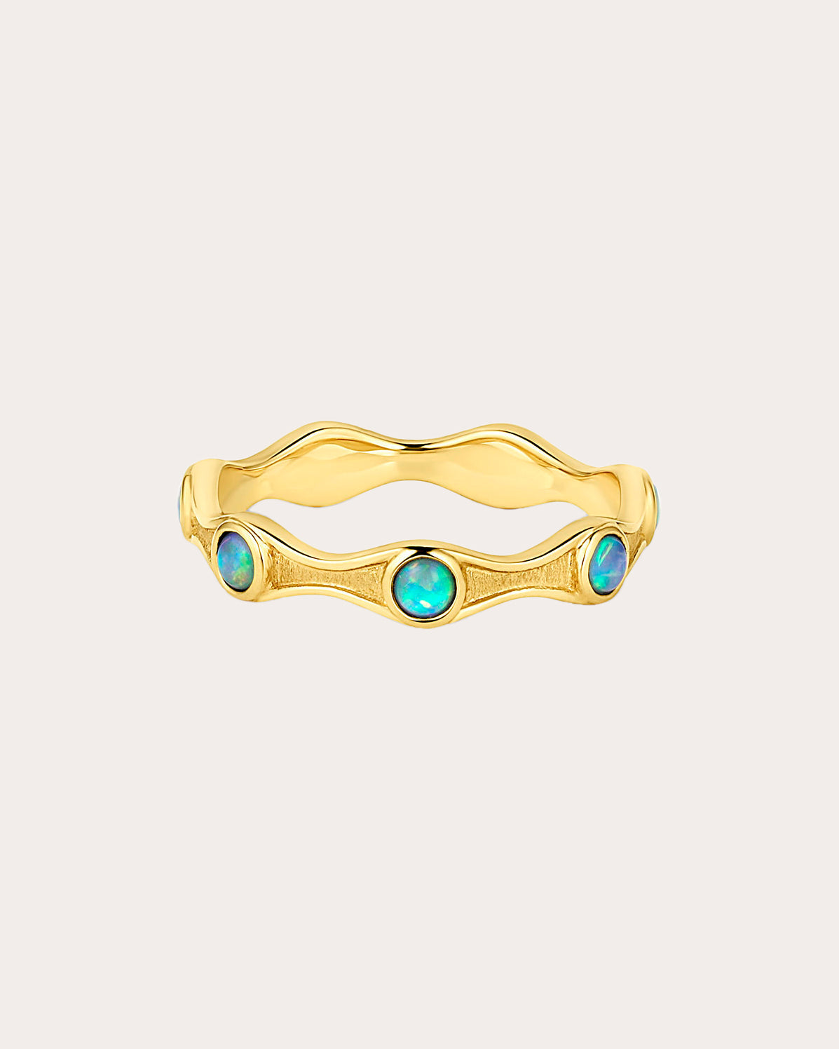 So Wavy 18K Gold Opal Ring