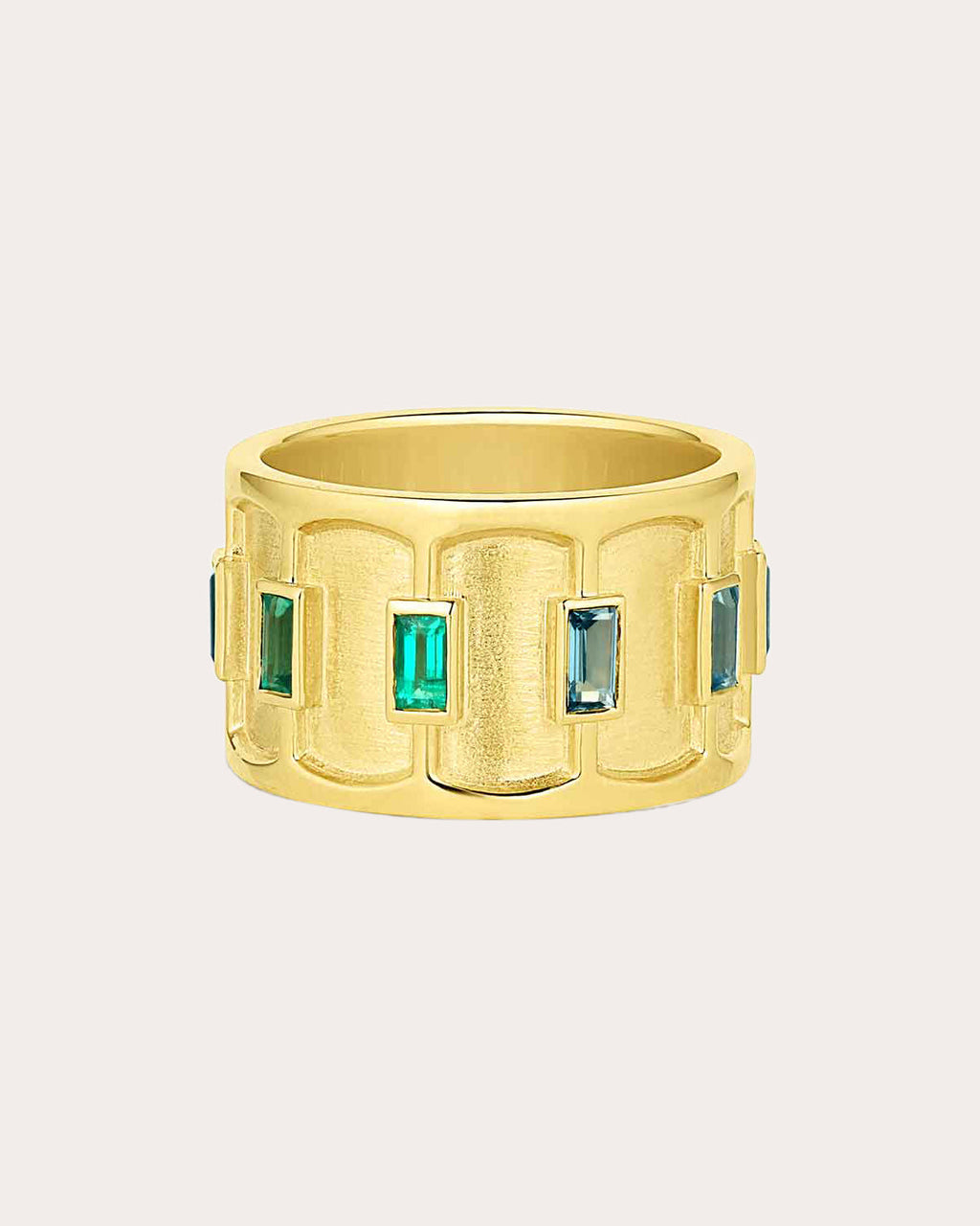 Stardust Sundown 18K Gold Emerald and Topaz Ring