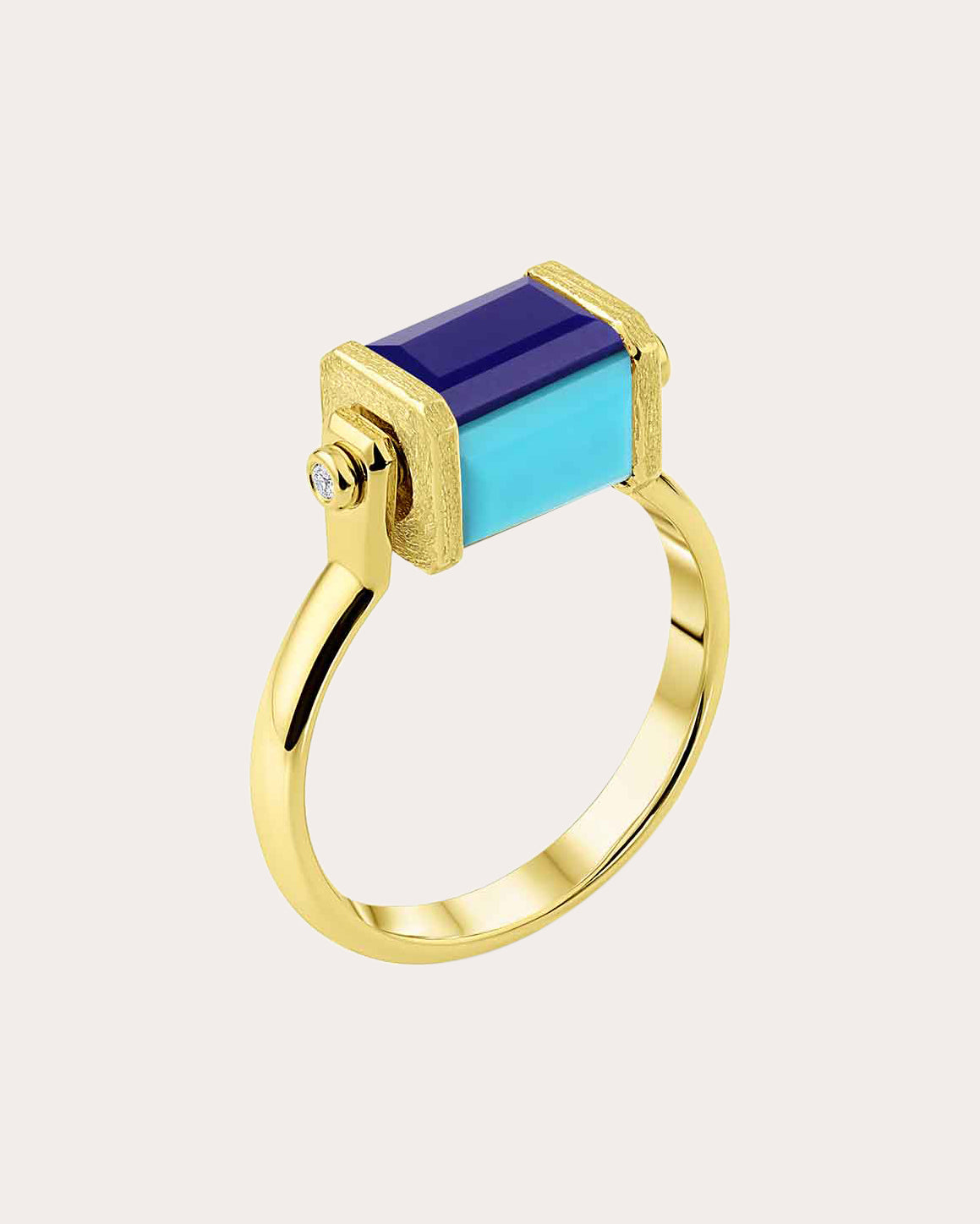 Chroma Illusion 18K Gold Multi-Stone Spinner Ring