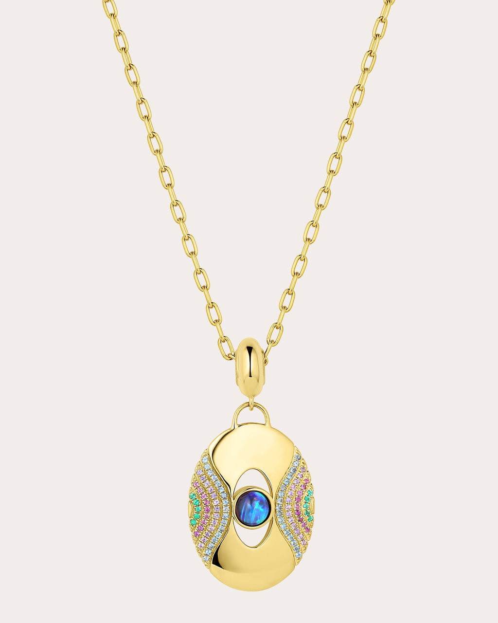 Color Wave 18K Gold Multi-Stone Pendant Necklace