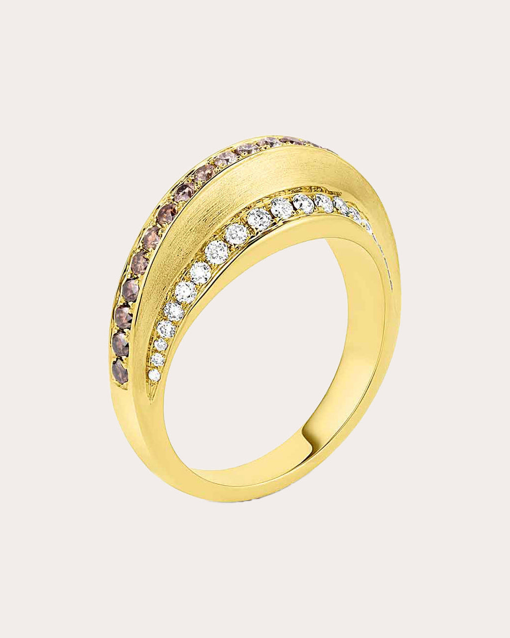 Color Wave 18K Gold Champagne Diamond Ring