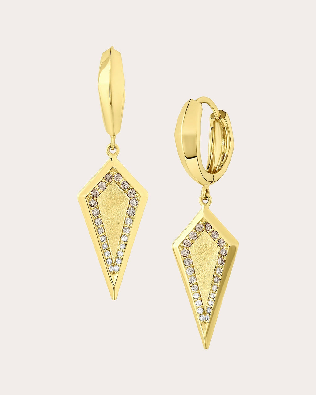Champagne Diamond & 18k Gold Stardust Drop Earrings