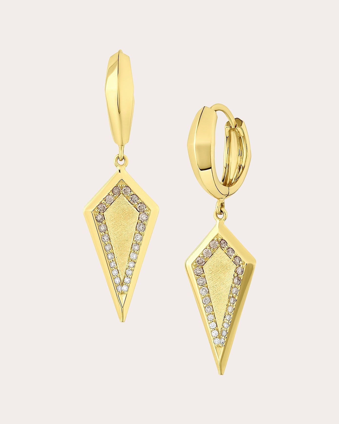 Champagne Diamond & 18k Gold Stardust Drop Earrings