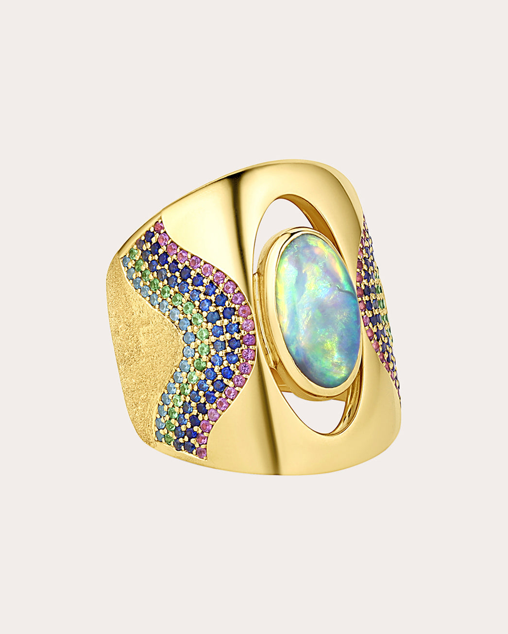 Color Wave 18K Gold Multi-Stone Mood Ring