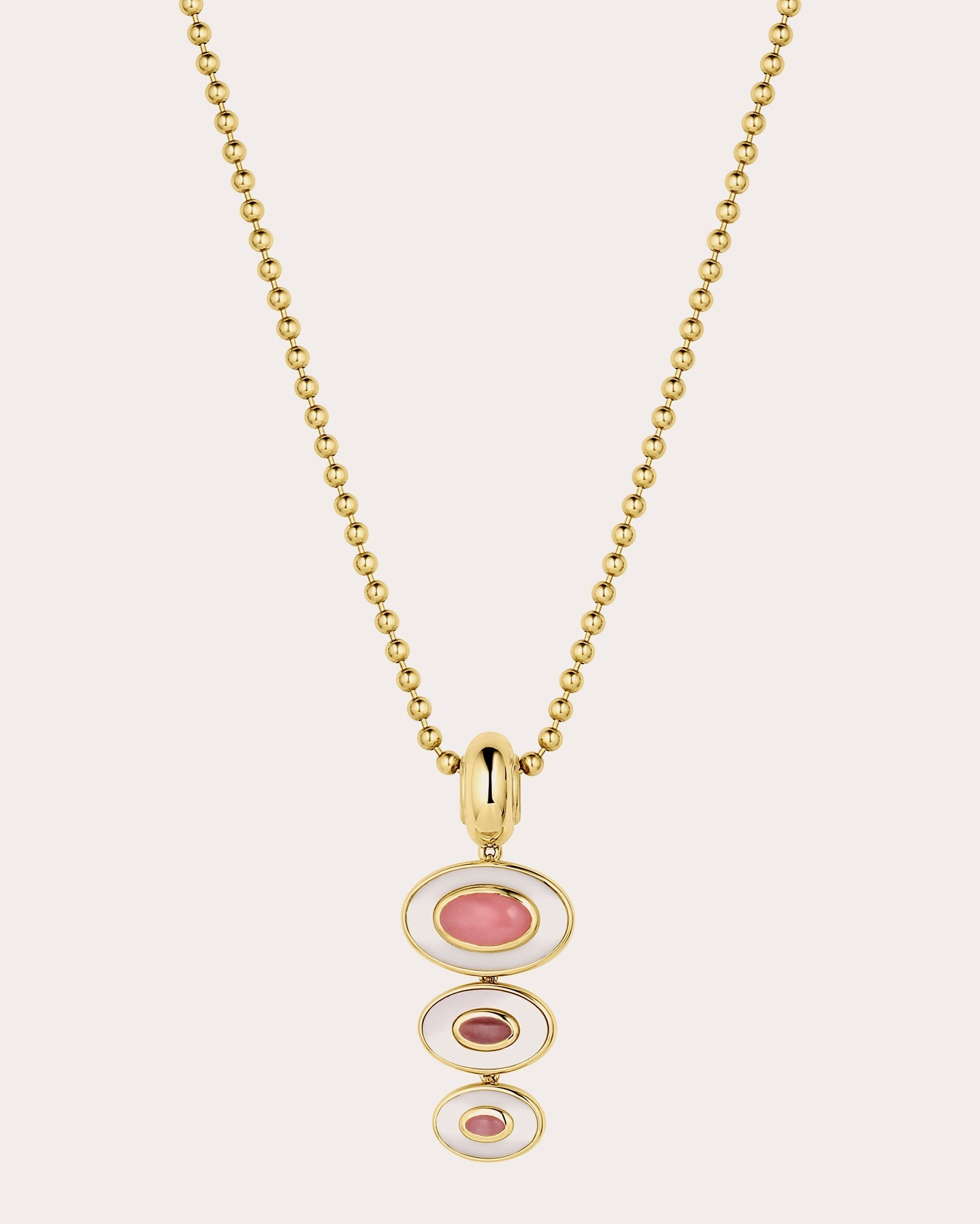 Solara 18K Gold Mother of Pearl and Opal Pendant Necklace