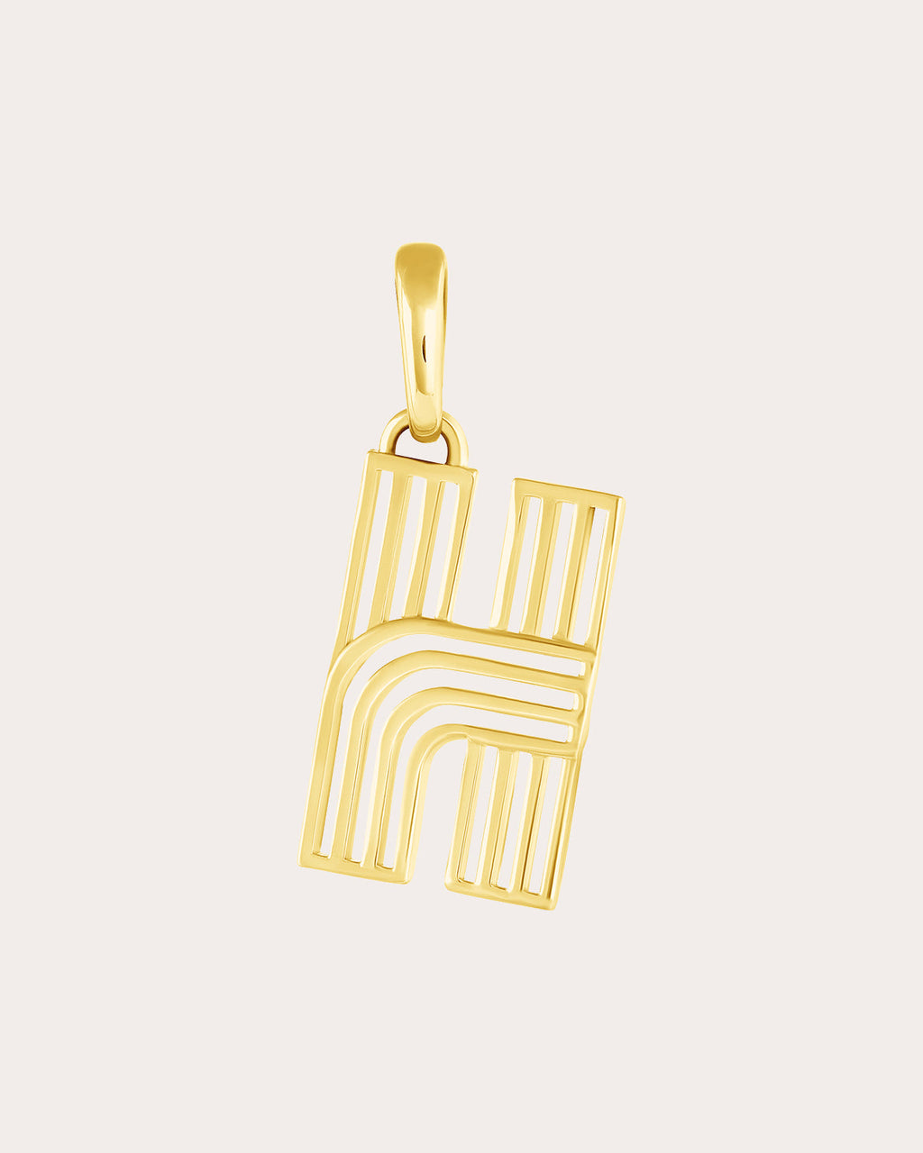Large Disco 18K Gold Initial Pendant