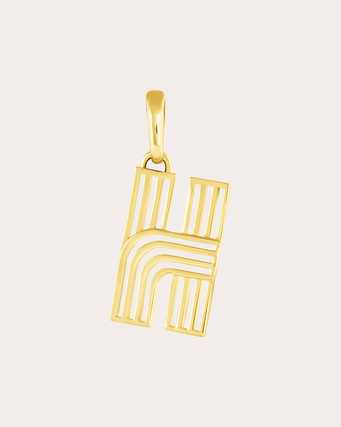 Large Disco 18K Gold Initial Pendant
