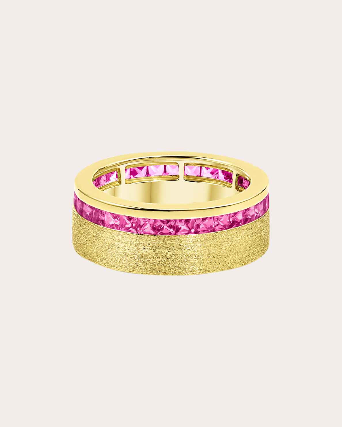 Solara 18K Gold Pink Sapphire Band Ring