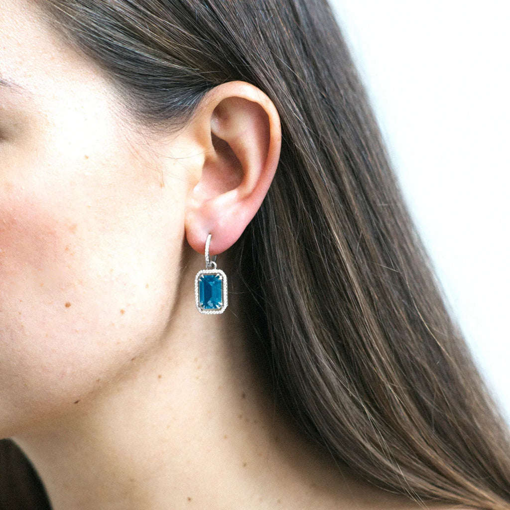 Gossip 18K Gold London Blue Topaz Diamond Earrings