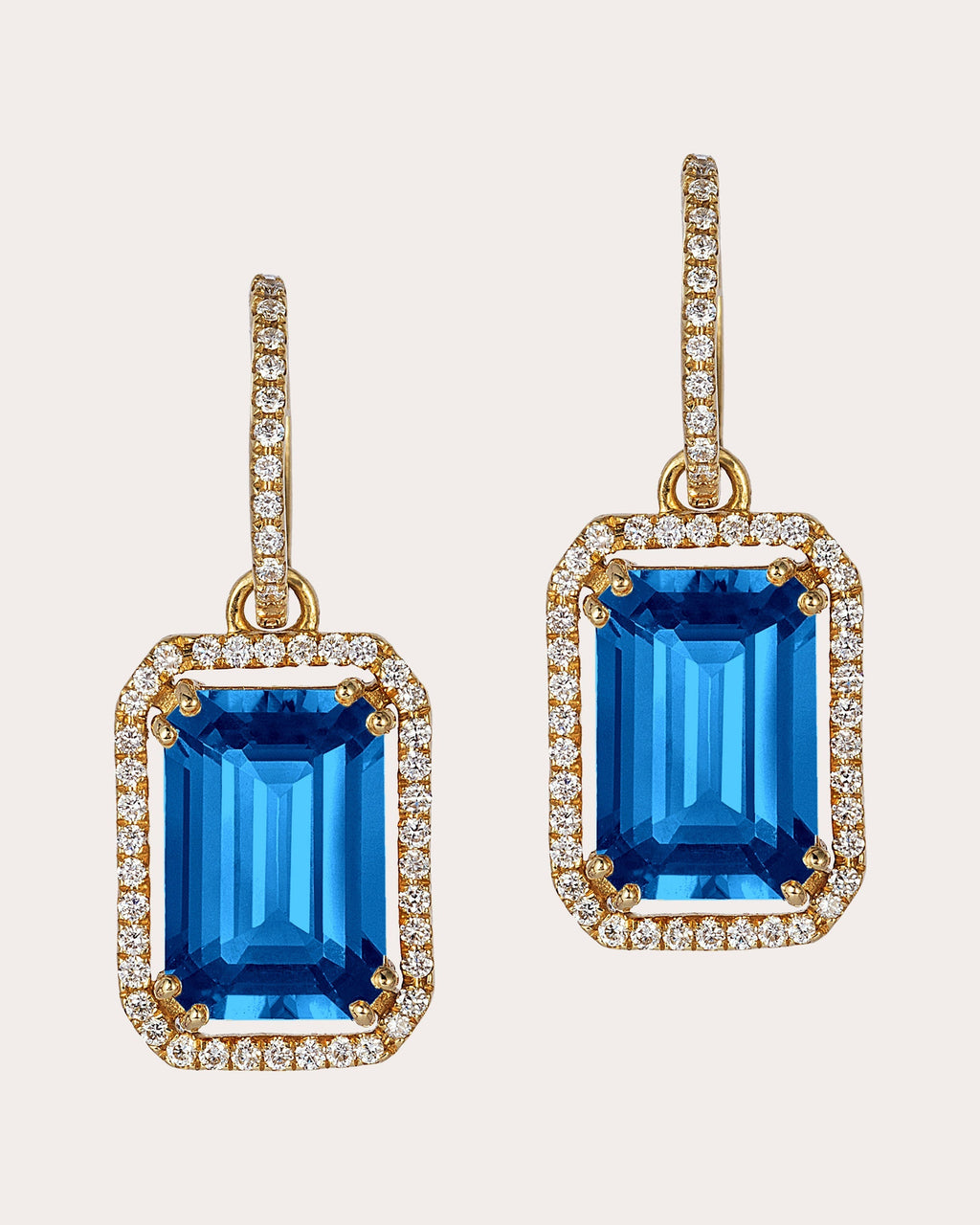 Gossip 18K Gold London Blue Topaz Diamond Earrings
