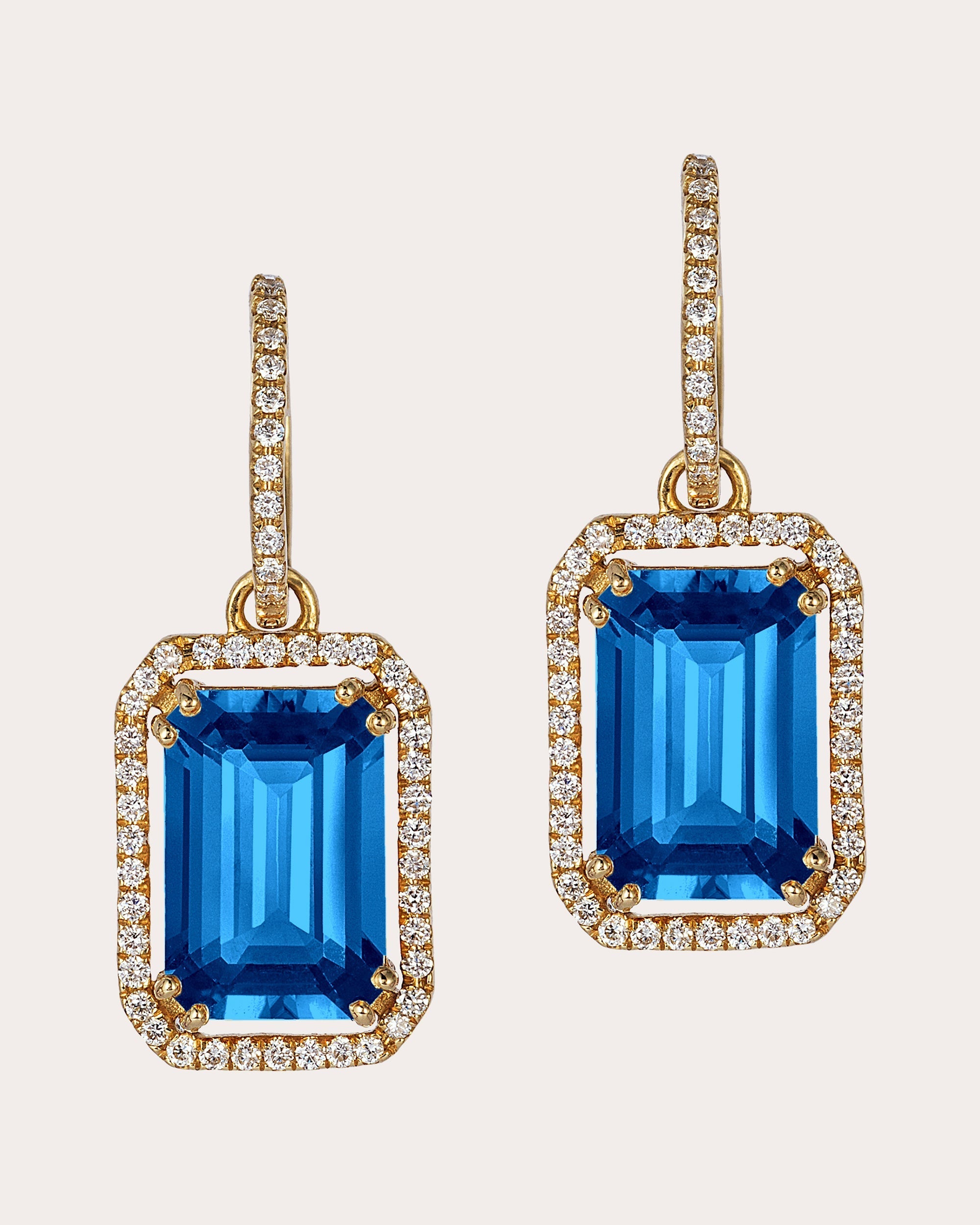 Gossip 18K Gold London Blue Topaz Diamond Earrings